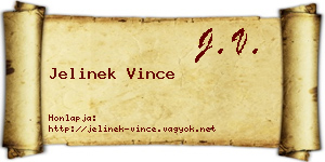 Jelinek Vince névjegykártya